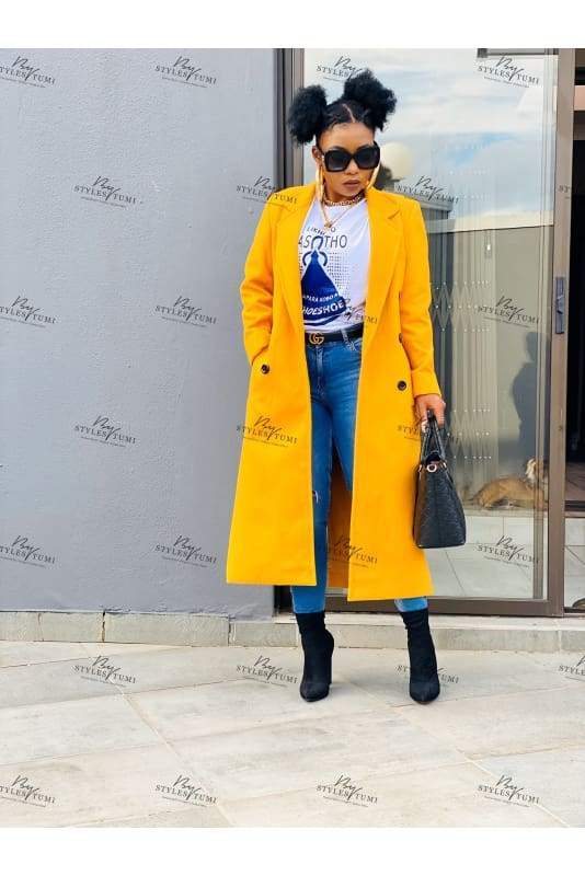 yellow mustard winter coat