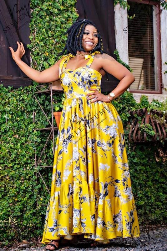 Yellow Mellow Floral Maxi - Dress